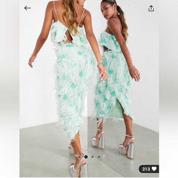 🤍🤍ASOS pencil midi skirt in textured sequin mesh🤍🤍 - Picture 5 of 5